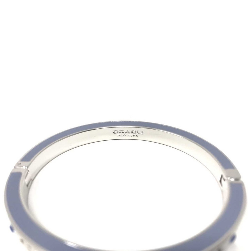 Coach Kissing C Hinge Bracelet Enamel Fill Silver - Picture 2 of 4